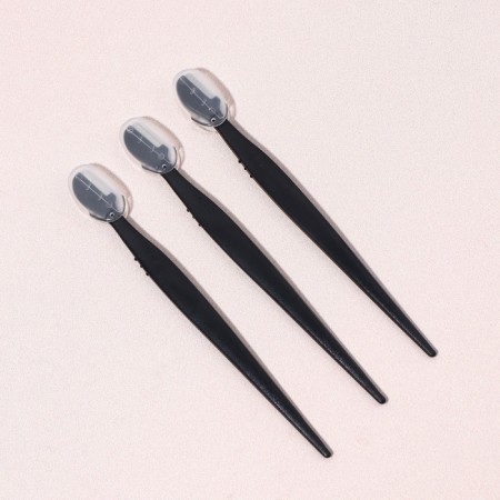 Razors for eyebrow correction, with a cap, set - 3 pcs, 12.7 cm, black color-3