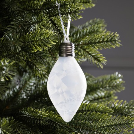 The Christmas ball "snowball" 7x14 cm, 1 LED, LR44x3 (in the set), glow warm white-1