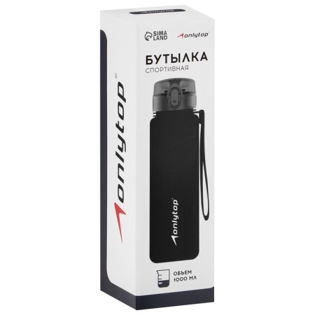 Sports bottle for water ONLYTOP, 1000 ml, black color-10