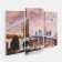 Carty clock is wall-mounted, modular "luminous bridge", silent, 60 x 80 cm, triptych