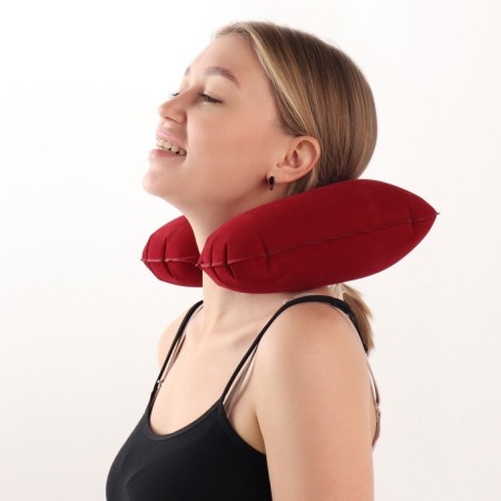 Pillow for the neck is road, inflatable, 42 × 27 cm, color mix-2