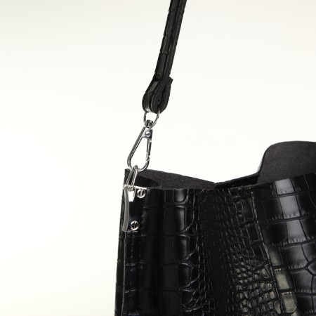Women's bag on magnet Textura, average size, black color-4