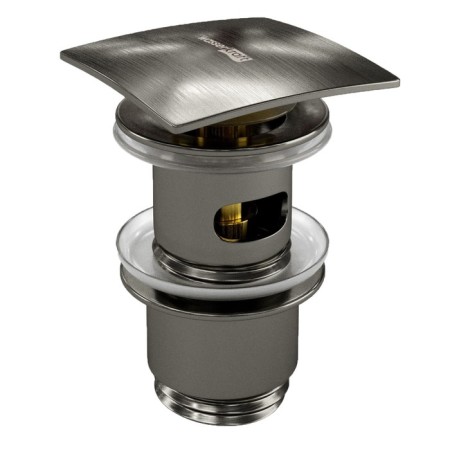 The bottom valve for the Wasserkraft A167, Push-UP, overflow, brass, "weapons steel"