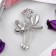 Flower Brooch "Flowers" field, purple color in silver