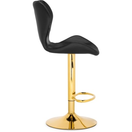 Barrier stool PORCH Metal/Eco -leather, gold/black 48x47x91 cm-2