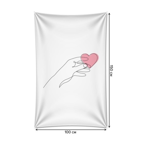 Decorative panel with photo printing "Heart in the hands", vertical, size 100x150 cm-1