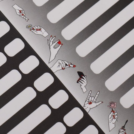 Stickers for gradient tips 21.5 × 30.5/8.3 × 0.9 cm, 50 pcs on the sheet, black/white color-3