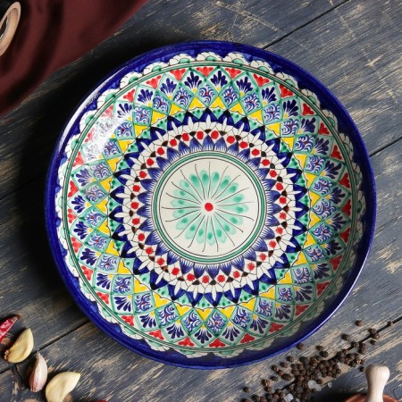 Largan Rishtan ceramics "Patterns", 25 cm, blue-1