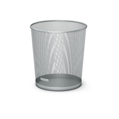 Metal paper basket 13 liters Erich Krause, silver, base 260 mm, top 280 mm