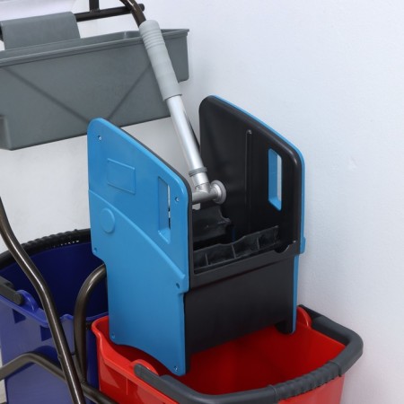 Two -browning cart for cleaning rooms, 2 × 25 l, equipment with a nylon bag, 135 liters-1