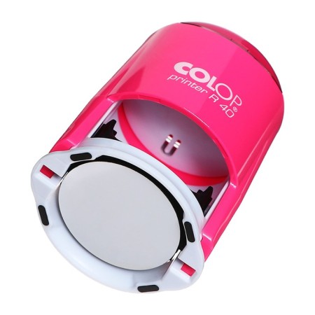 Equipment for round printing automatic Colop Printer R40, diameter 41.5 mm, with lid, pink neon case-3