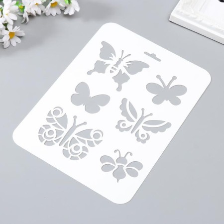 Plastic stencil "Butterflies" 16x22 cm-1