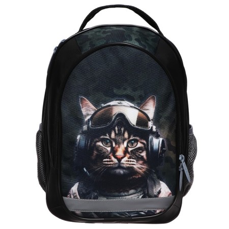 School backpack, 37 x 27 x 16 cm, ergonomic back, calligrata b "Cat Militari"-6