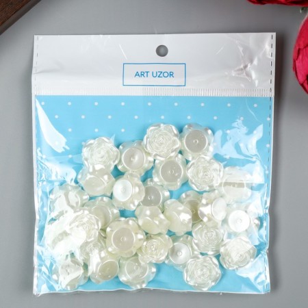 Decor for creativity Plastic "Rose" Pearl set 30 pcs 1.8x1.8 cm-2