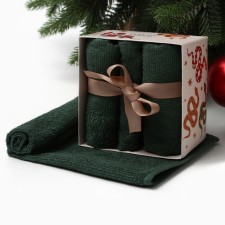 New Year. Symbol of the year. Snake. Set of terry towels BE Unique 30x30 cm - 3 pcs, cotton 340g/m2