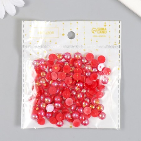 Decor for creativity plastic "Half of beads. Red gamma" 20 g 0.8x0.8 cm-4