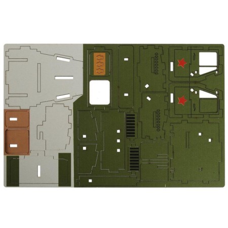 Wooden designer "Ural" "anti -aircraft installation", 126 parts-2