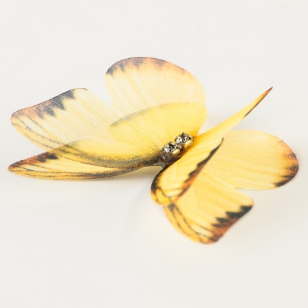 Decor for creativity "Butterfly", two -layer, set of 12 pcs., Size 1 pc. - 5 × 4 cm, yellow color-4