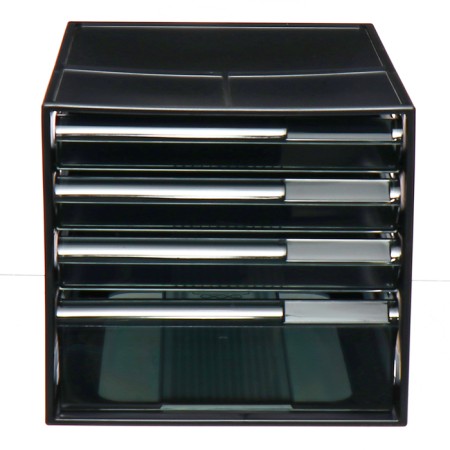 File-cabinet 4-sectoral Istanm, black case, black trays-2