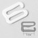 Metal straps: hooks, rings, regulators, 10 mm, white color