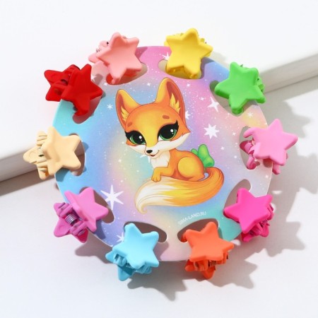 A set of hair crab "Foxes", 10 pcs., 1.2 x1.2 x 1 cm-1