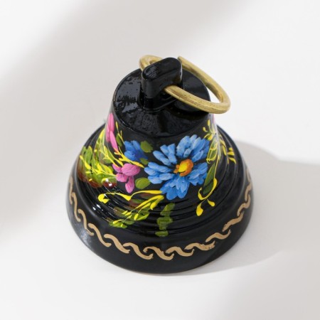 Valdai bell "No. 2. Flowers", painted, with an ear, d = 35 mm-6
