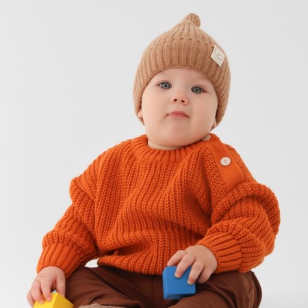 Jumper knitted baby i oranges, r.80-86, orange-2