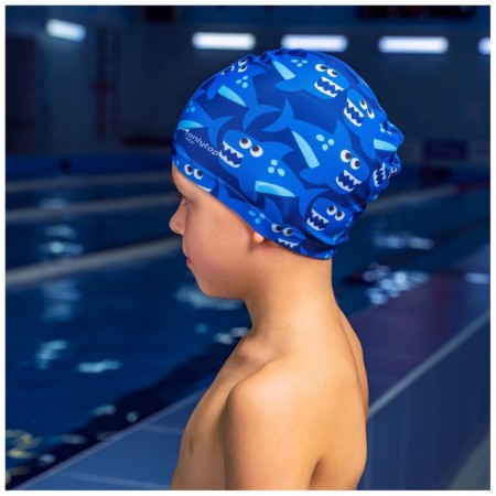 Шапочка для плавания детская ONLYTOP Swim «Акулы», тканевая, обхват 46-52 см-3