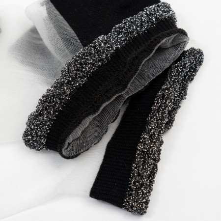 Women's socks glass minku "Flowers", black color, rr 36-37 (23 cm)-8