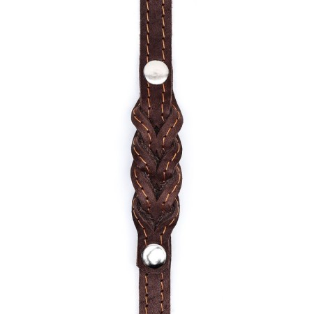 Leather leather single -layer long, 2 m x 1.6 cm, brown-5