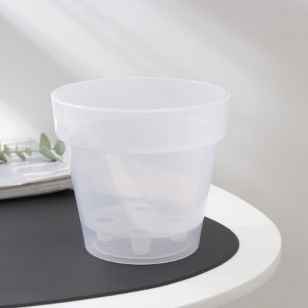 Kashpo for flowers with an insert "Porto", 1.36 l (insert 1.1 l), the color is transparent
