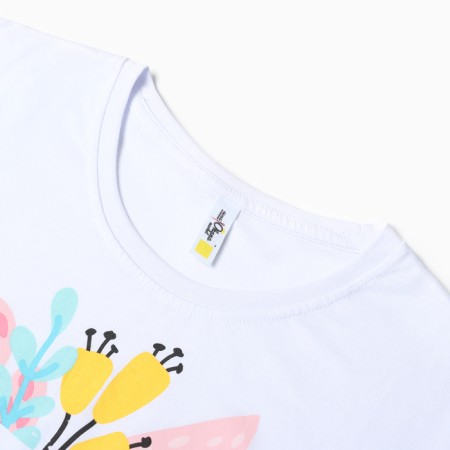 Female home set (T-shirt, shorts), mint color with flower, river 46-6