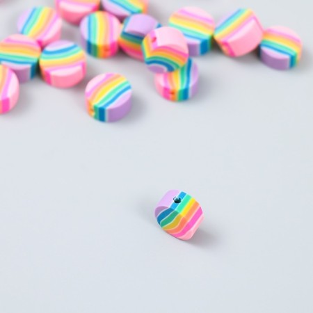 Beads for the creativity of PVC "Rainbow circles" set 20 pcs 0.5x1x1 cm-1