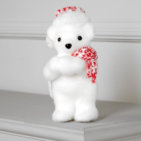 LED figure "Bear in a hat" 9 × 23 × 7 cm, phlock, battery CR2032x2 (not in the kit), glow warm white-1