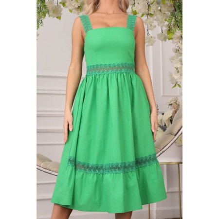 Sarafan female, size 48, green color-8