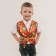 Carnival vest "Ivanushka" with a belt, the color is red