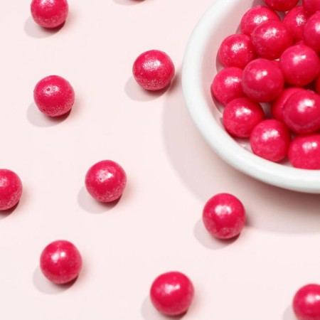 Sprinking confectionery with soft center "Pearls" raspberry 12-13 mm 50g-2
