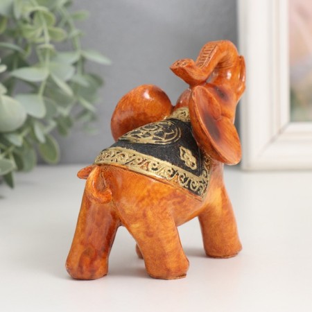Polystone souvenir "Elephant under a tree with patterns on a blanket" 10x5x12 cm-3