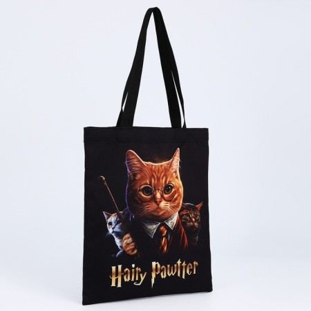 Shoper bag without fastening, black color-1
