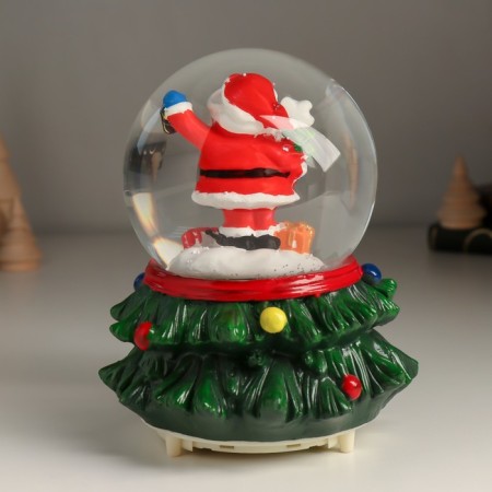 Souvenir Polystone Water Ball Light, Music, Snow Drings "Santa Claus" 12x12x15.5 cm-2