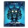 A notebook of 60 sheets in a cage on a future crest, cover coated cardboard, matte lamination, foil embossing, mix