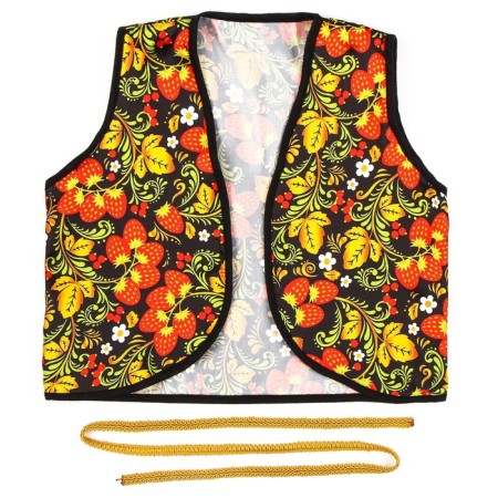 Carnival vest "Ivanushka" with a belt, black color-6