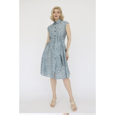 Viscose dress with a belt, size 42-1