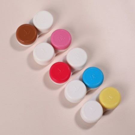 Container for contact lenses "ribbed", packing 20 pcs, color mix-3