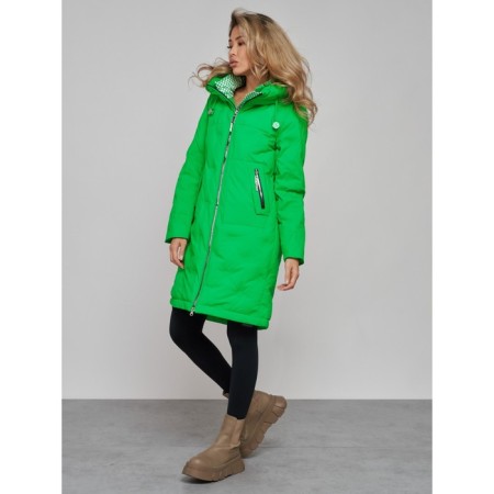 Coat insulated winter female, size 42, green color-2