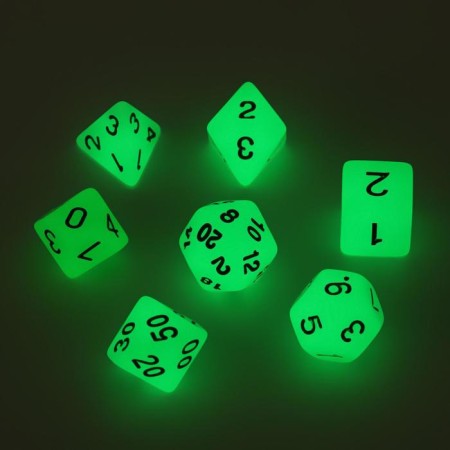 A set of cubes for D&D (Dungeons and Dragons, DND), series: D&D, "Shine", 7 pcs, luminous-2