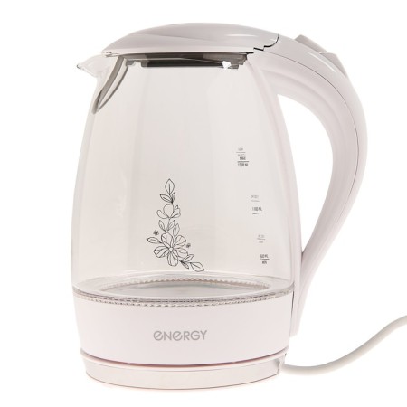 Electric kettle Energy E-262, glass, 1.7 l, 2200 watts, white
