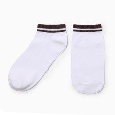 Male socks shortened, white/brown color, rr 29