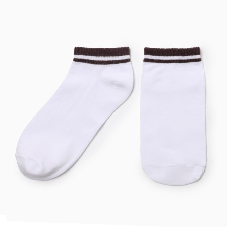 Male socks shortened, white/brown color, rr 29