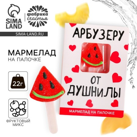 Figure marmalade "watermelon" on a stick, 22 g.